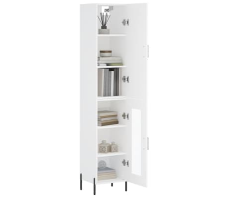vidaXL Buffet haut Blanc 34,5x34x180 cm Bois d'ing&eacute;nierie