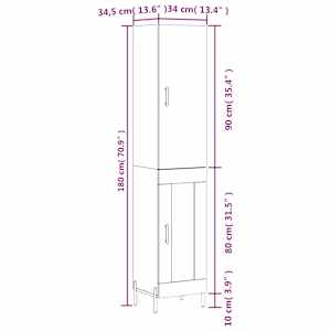 Skříň highboard dub sonoma 34,5 x 34 x 180 cm kompozitní dřevo - obrázek 13