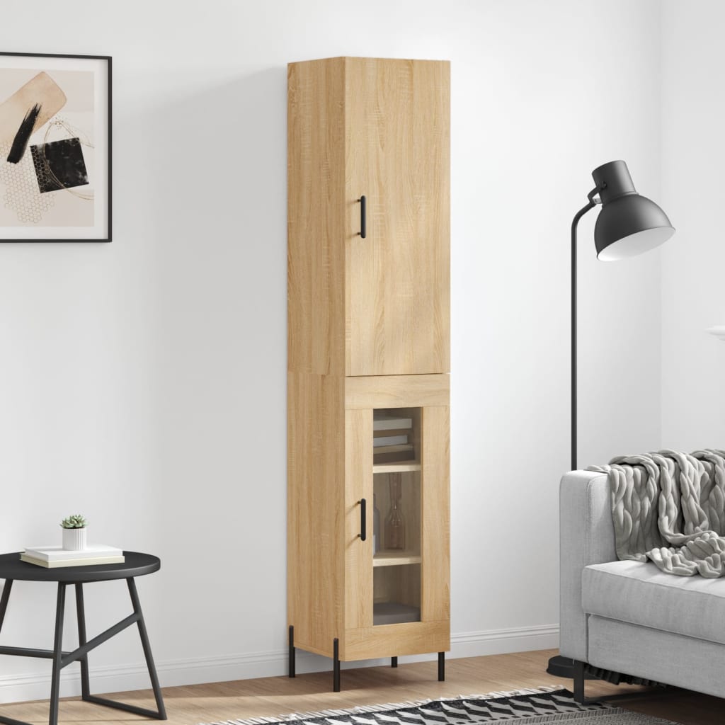 vidaXL Highboard Sonoma-Eiche 34,5x34x180 cm Holzwerkstoff