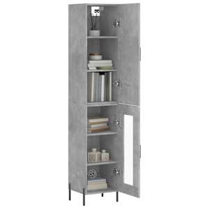 Skříň highboard betonově šedá 34,5x34x180 cm kompozitní dřevo - obrázek 3