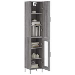 Skříň highboard šedá sonoma 34,5 x 34 x 180 cm kompozitní dřevo - obrázek 3