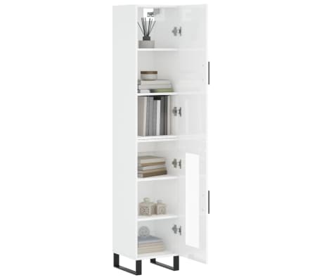 vidaXL Dulap &icirc;nalt, alb extralucios, 34,5x34x180 cm, lemn prelucrat