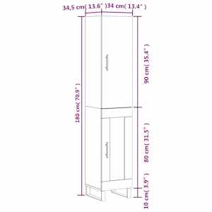Skříň highboard betonově šedá 34,5x34x180 cm kompozitní dřevo - obrázek 13
