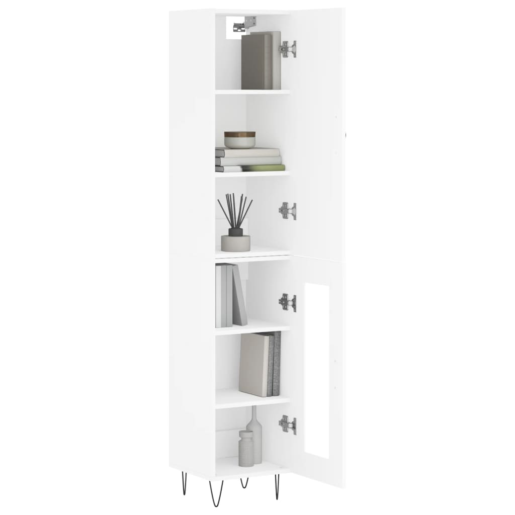 vidaXL Hoge kast 34,5x34x180 cm bewerkt hout wit