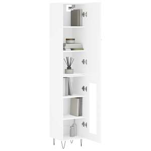 Skříň highboard bílá 34,5 x 34 x 180 cm kompozitní dřevo - obrázek 3
