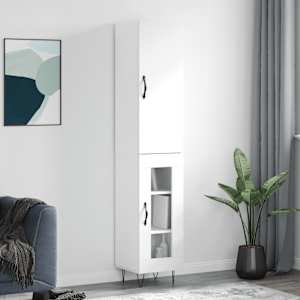Skříň highboard bílá 34,5 x 34 x 180 cm kompozitní dřevo - obrázek 1