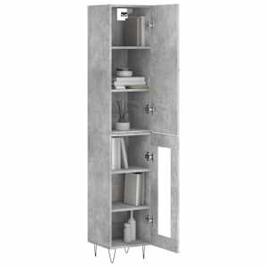 Skříň highboard betonově šedá 34,5x34x180 cm kompozitní dřevo - obrázek 3