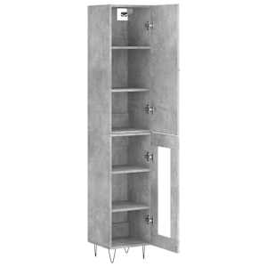 Skříň highboard betonově šedá 34,5x34x180 cm kompozitní dřevo - obrázek 4