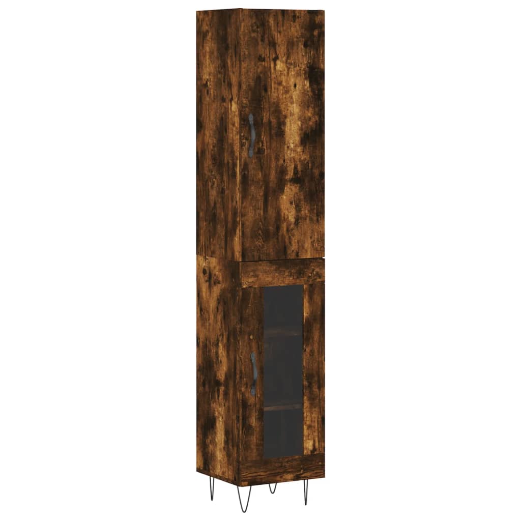 vidaXL Skříň highboard kouřový dub 34,5 x 34 x 180 cm kompozitní dřevo