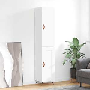 Skříň highboard bílá 34,5 x 34 x 180 cm kompozitní dřevo - obrázek 1