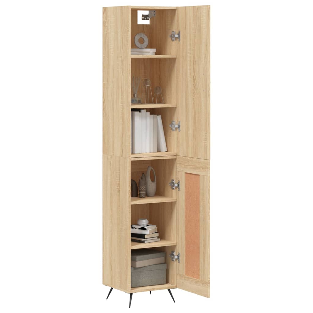 vidaXL Highboard Sonoma-Eiche 34,5x34x180 cm Holzwerkstoff