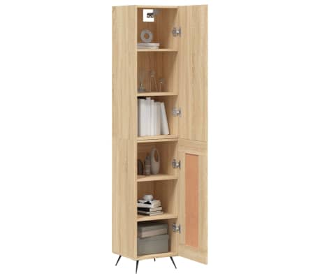 vidaXL Highboard Sonoma-Eiche 34,5x34x180 cm Holzwerkstoff