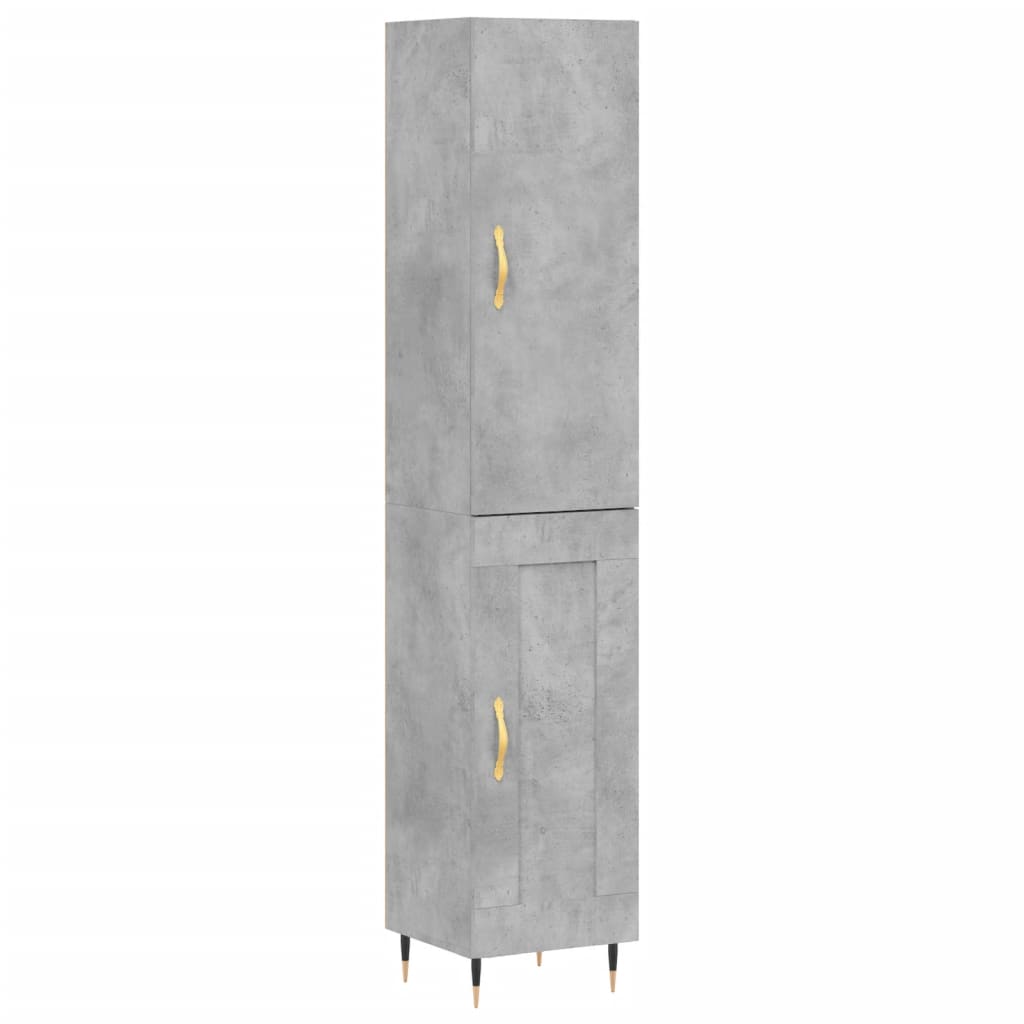 vidaXL Skříň highboard betonově šedá 34,5x34x180 cm kompozitní dřevo