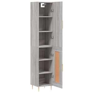 Skříň highboard šedá sonoma 34,5 x 34 x 180 cm kompozitní dřevo - obrázek 4