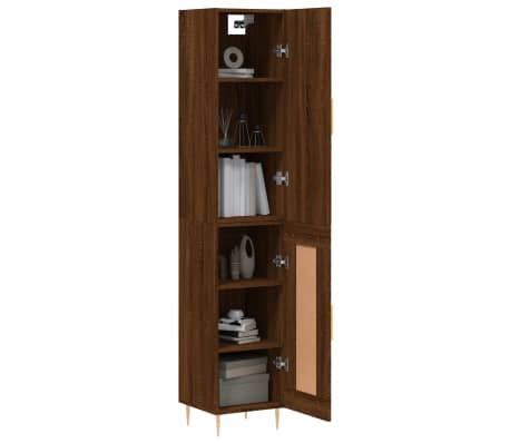 vidaXL Ντουλάπι Καφέ Δρυς 34,5 x 34 x 180 εκ. από Επεξεργασμένο Ξύλο