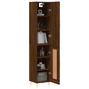 vidaXL Ντουλάπι Καφέ Δρυς 34,5 x 34 x 180 εκ. από Επεξεργασμένο Ξύλο