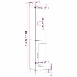 Skříň highboard bílá 34,5 x 34 x 180 cm kompozitní dřevo - obrázek 13