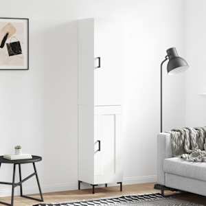 Skříň highboard bílá 34,5 x 34 x 180 cm kompozitní dřevo - obrázek 1