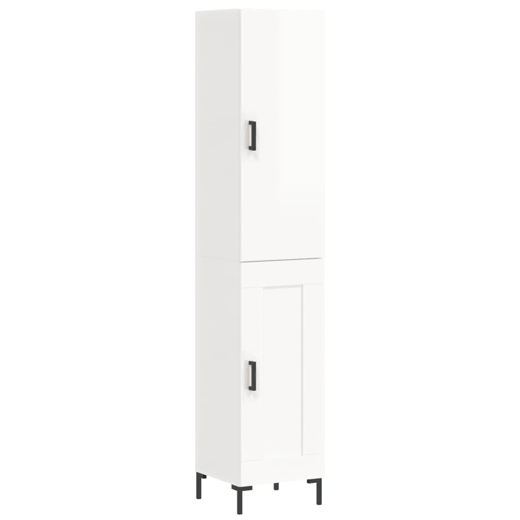 vidaXL Skříň highboard bílá s vysokým leskem 34,5x34x180 cm kompozit