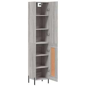 Skříň highboard šedá sonoma 34,5 x 34 x 180 cm kompozitní dřevo - obrázek 4