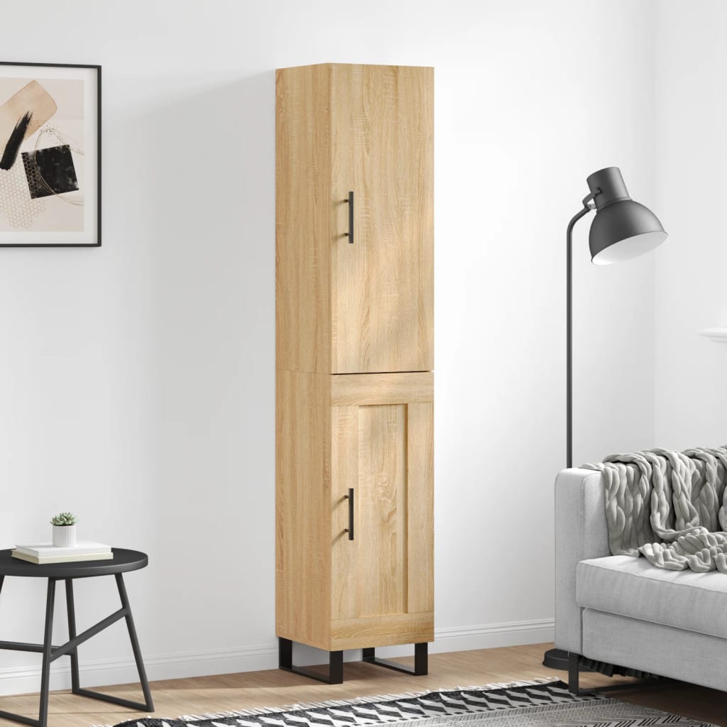 vidaXL Highboard Sonoma-Eiche 34,5x34x180 cm Holzwerkstoff