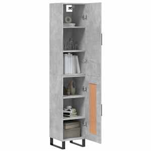Skříň highboard betonově šedá 34,5x34x180 cm kompozitní dřevo - obrázek 3