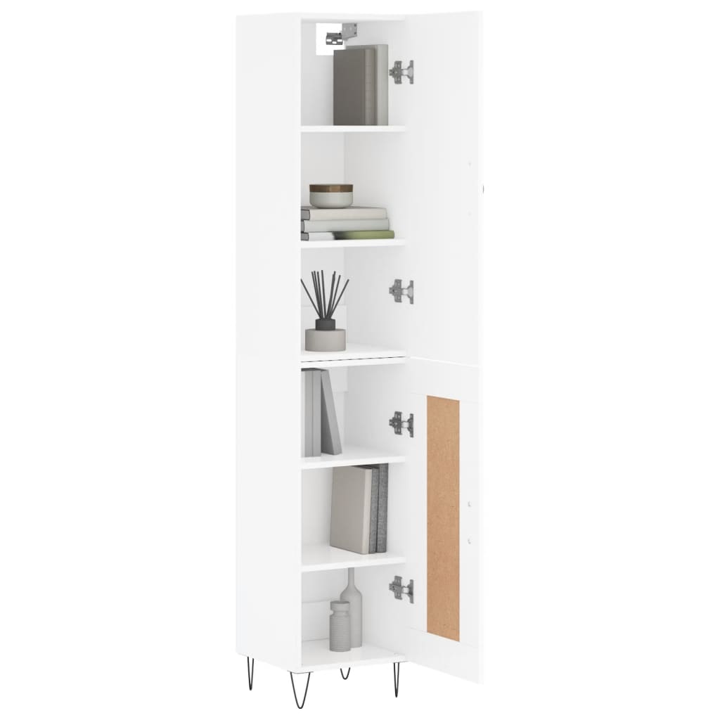 vidaXL Hoge kast 34,5x34x180 cm bewerkt hout wit