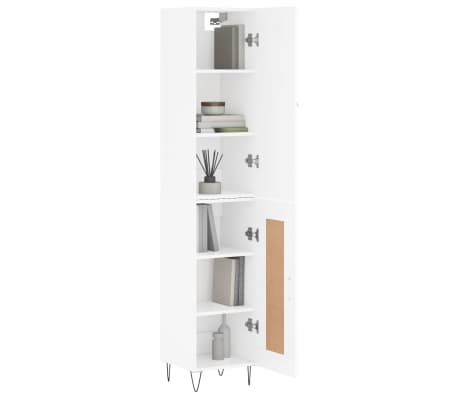 vidaXL Buffet haut Blanc 34,5x34x180 cm Bois d'ingénierie