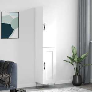 Visoka omara bela 34,5x34x180 cm inženirski les