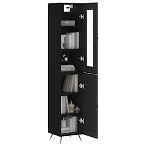 Skříň highboard černá 34,5 x 34 x 180 cm kompozitní dřevo - obrázek 3