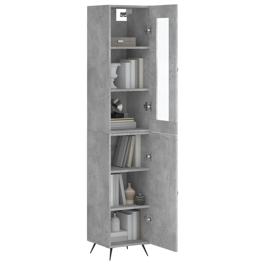 vidaXL Hoge kast 34,5x34x180 cm bewerkt hout betongrijs afbeelding