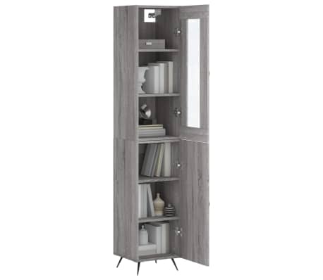 vidaXL Μπουφές Sonoma Γκρι 34,5 x 34 x 180 εκ. από Επεξεργασμένο Ξύλο