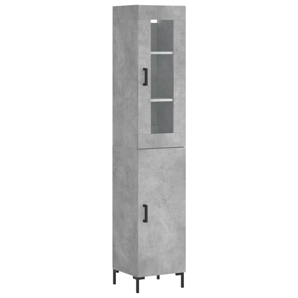 vidaXL Skříň highboard betonově šedá 34,5x34x180 cm kompozitní dřevo