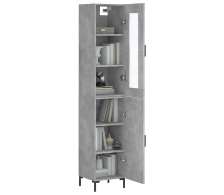 vidaXL Ντουλάπι Γκρι Σκυροδέματος 34,5x34x180 εκ. Επεξεργασμένο Ξύλο