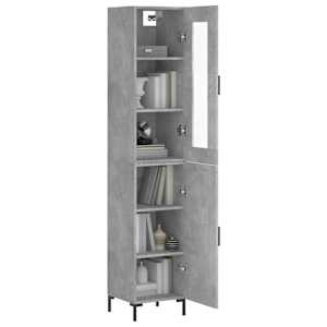 vidaXL Ντουλάπι Γκρι Σκυροδέματος 34,5x34x180 εκ. Επεξεργασμένο Ξύλο