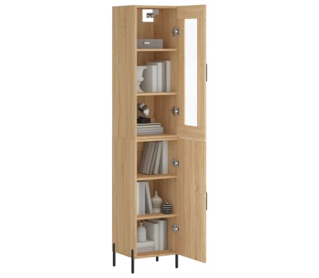 vidaXL Highboard Sonoma-Eiche 34,5x34x180 cm Holzwerkstoff