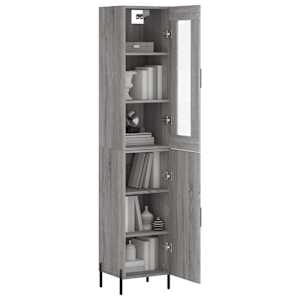 Skříň highboard šedá sonoma 34,5 x 34 x 180 cm kompozitní dřevo - obrázek 3