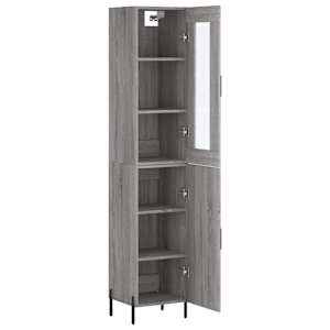 Skříň highboard šedá sonoma 34,5 x 34 x 180 cm kompozitní dřevo - obrázek 4