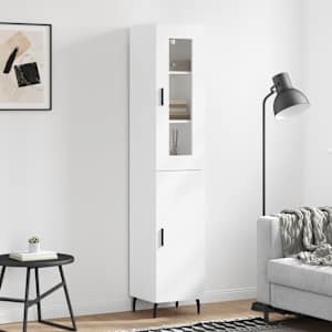 Skříň highboard bílá 34,5 x 34 x 180 cm kompozitní dřevo - obrázek 1