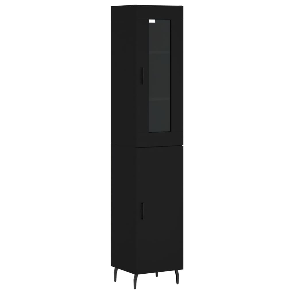 vidaXL Skříň highboard černá 34,5 x 34 x 180 cm kompozitní dřevo