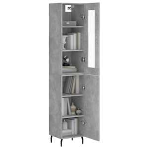 Skříň highboard betonově šedá 34,5x34x180 cm kompozitní dřevo - obrázek 3