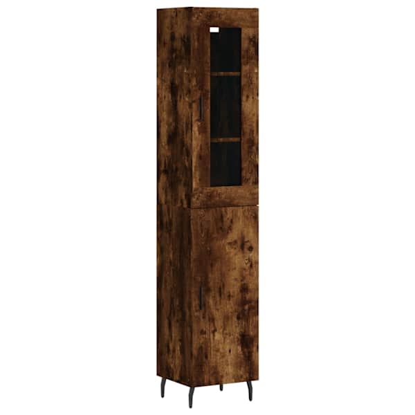 vidaXL k&otilde;rge kapp, suitsutatud tamm, 34,5x34x180 cm, tehispuit
