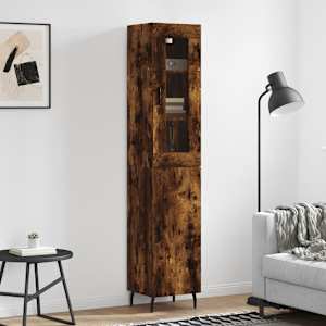 Skříň highboard kouřový dub 34,5 x 34 x 180 cm kompozitní dřevo - obrázek 1