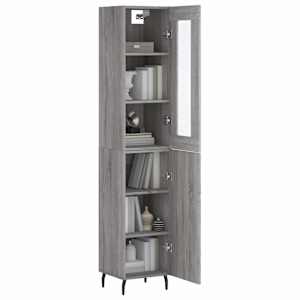 Skříň highboard šedá sonoma 34,5 x 34 x 180 cm kompozitní dřevo - obrázek 3