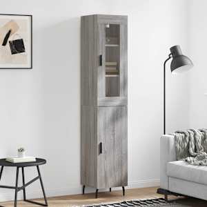Skříň highboard šedá sonoma 34,5 x 34 x 180 cm kompozitní dřevo - obrázek 1