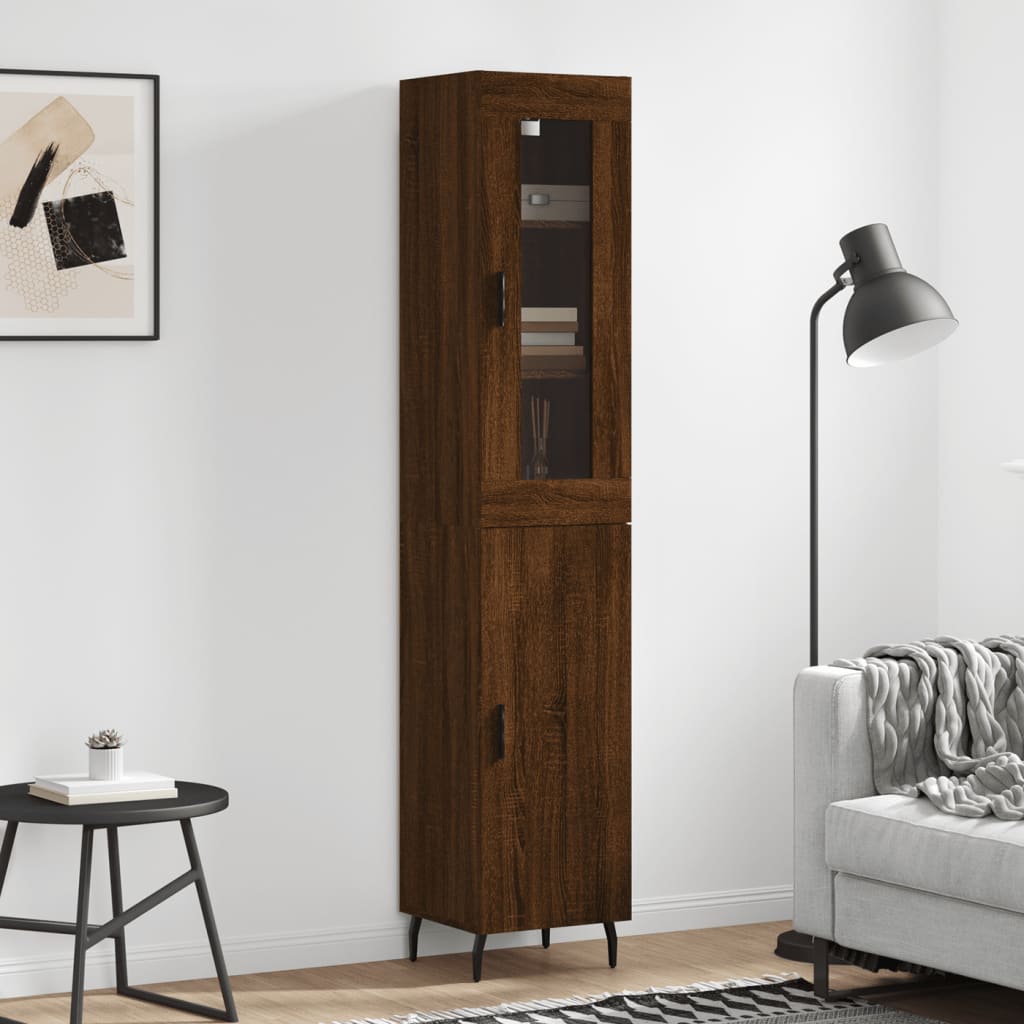 Skříň highboard hnědý dub 34,5 x 34 x 180 cm kompozitní dřevo