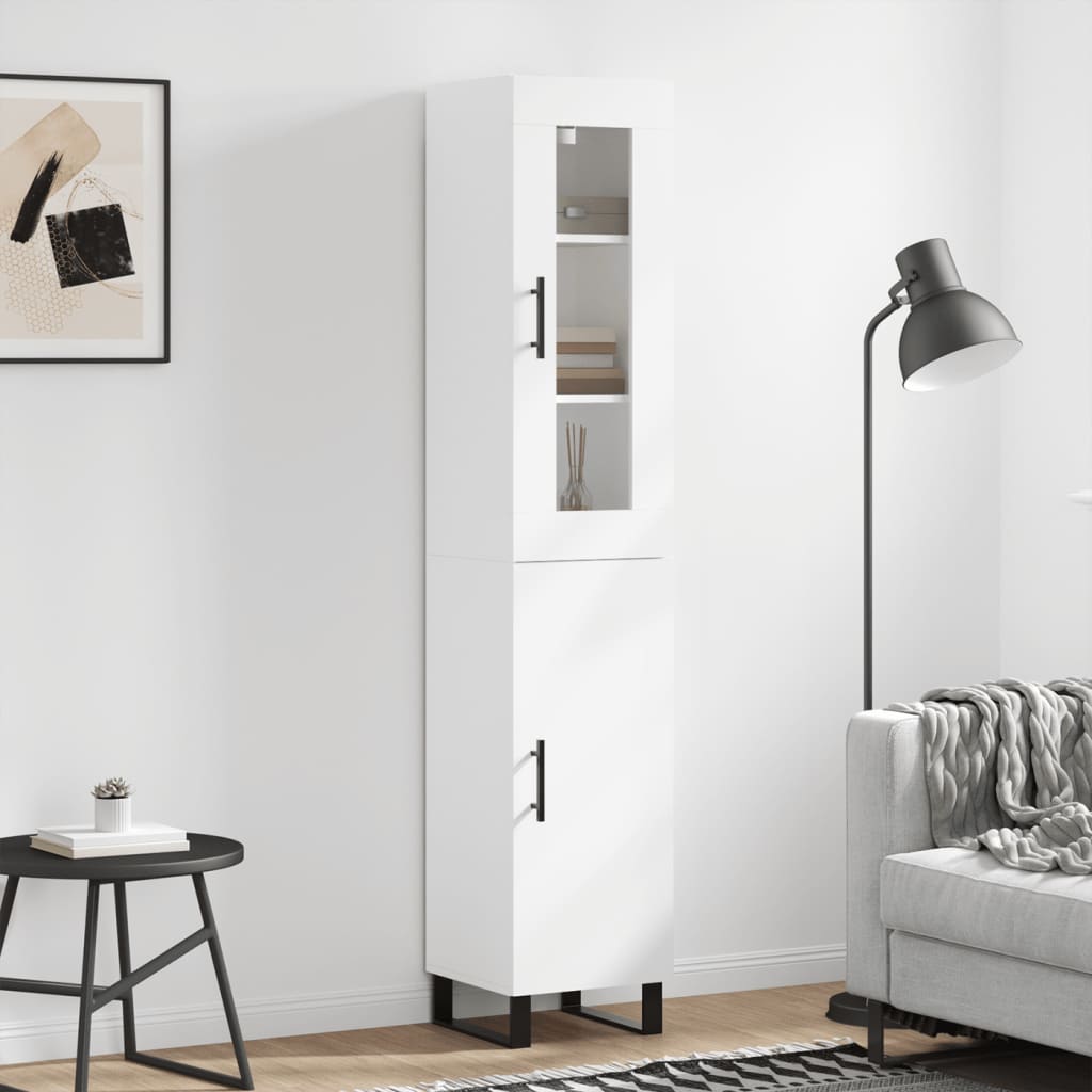 Skříň highboard bílá 34,5 x 34 x 180 cm kompozitní dřevo