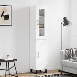 Skříň highboard bílá 34,5 x 34 x 180 cm kompozitní dřevo - obrázek 1