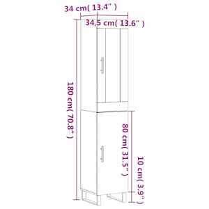 Skříň highboard dub sonoma 34,5 x 34 x 180 cm kompozitní dřevo - obrázek 13