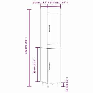 Skříň highboard bílá 34,5 x 34 x 180 cm kompozitní dřevo - obrázek 13